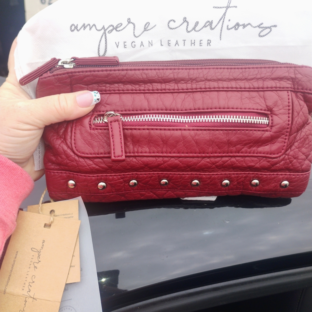 Red Vegan Leather Clutch